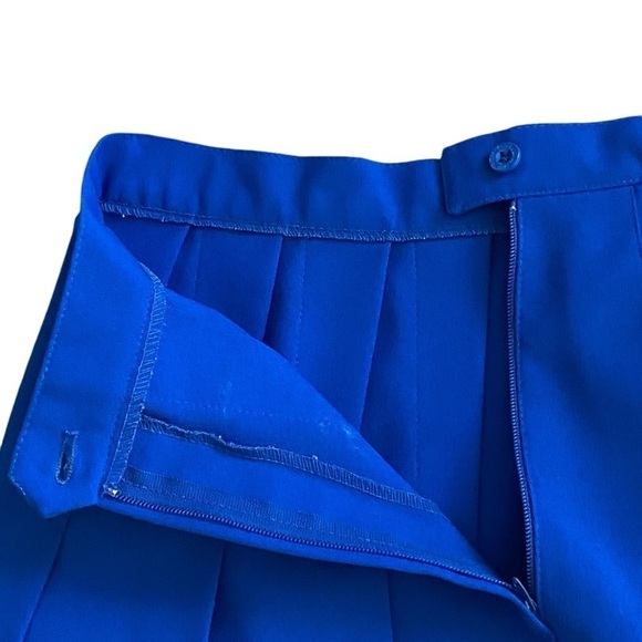 Vintage HEAD Solid ROYAL BLUE pleated mini skirt Medium BALLETCORE Barbicore - Picture 9 of 16